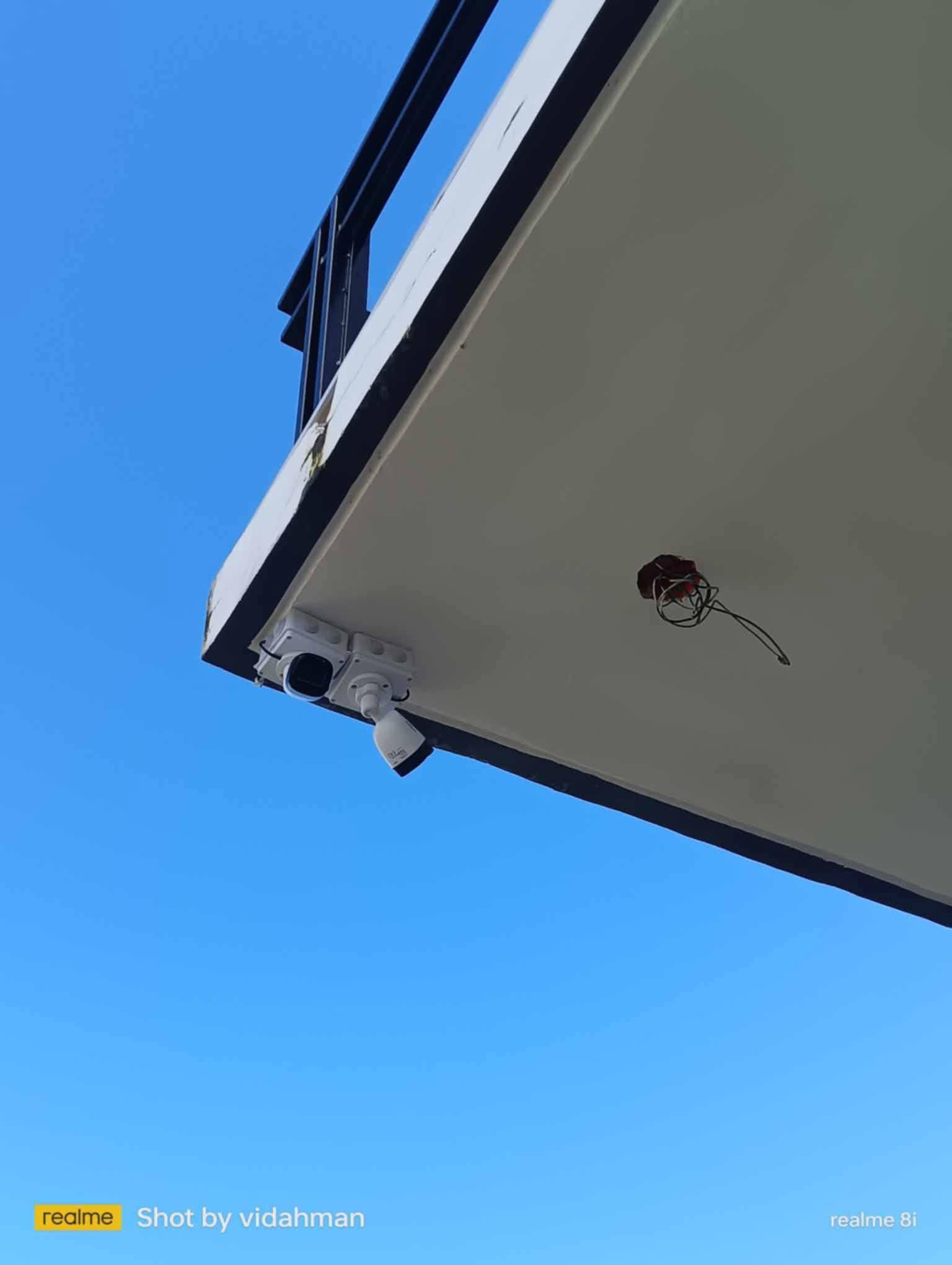 CCTV Camera Installation on Balcony with Weatherproof Junction Box in Patna